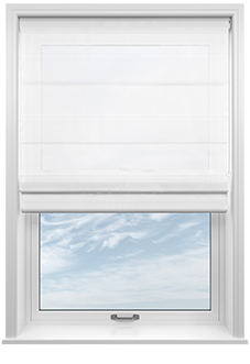 Casoria Voile, White Horizon - Roman Blind